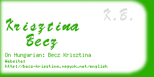 krisztina becz business card